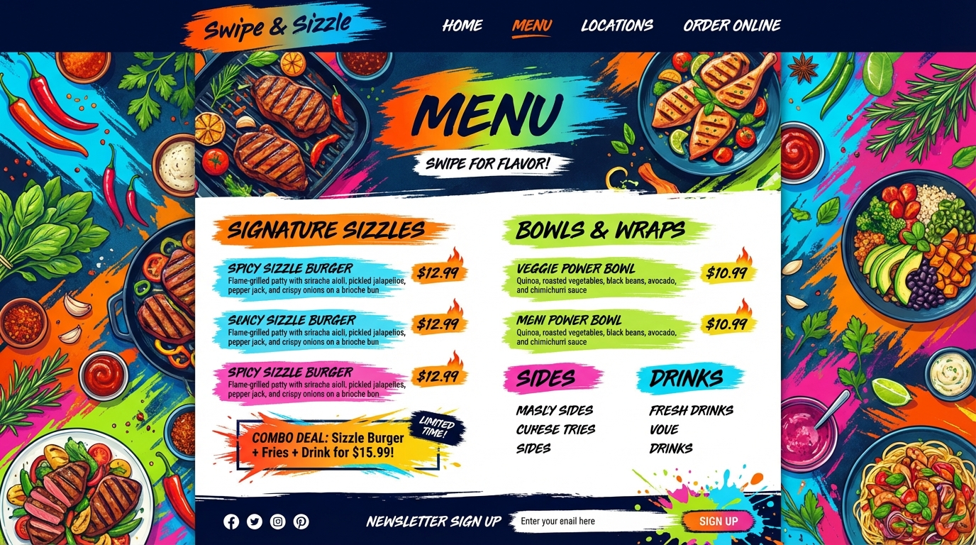 Swipe & Sizzle Menu Experience preview